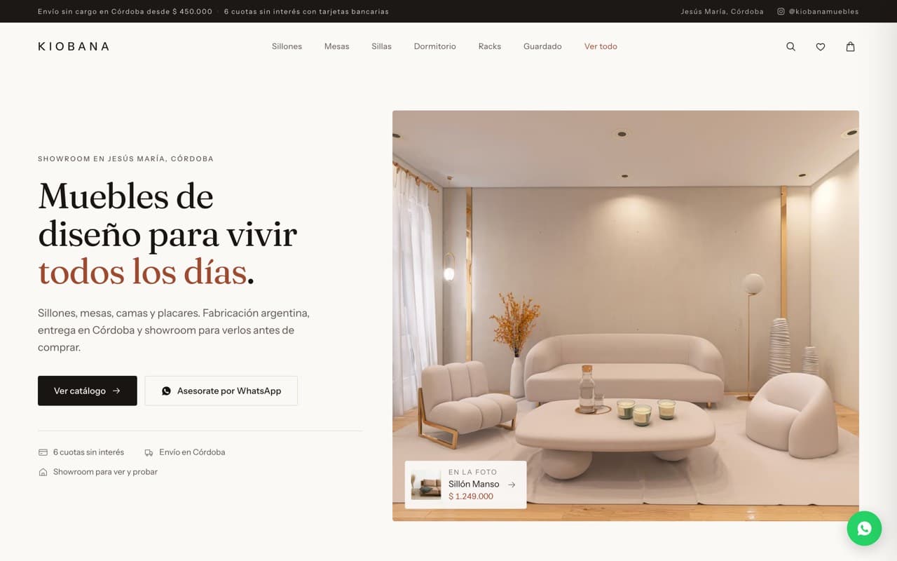 Demo de tienda online de muebles de diseño