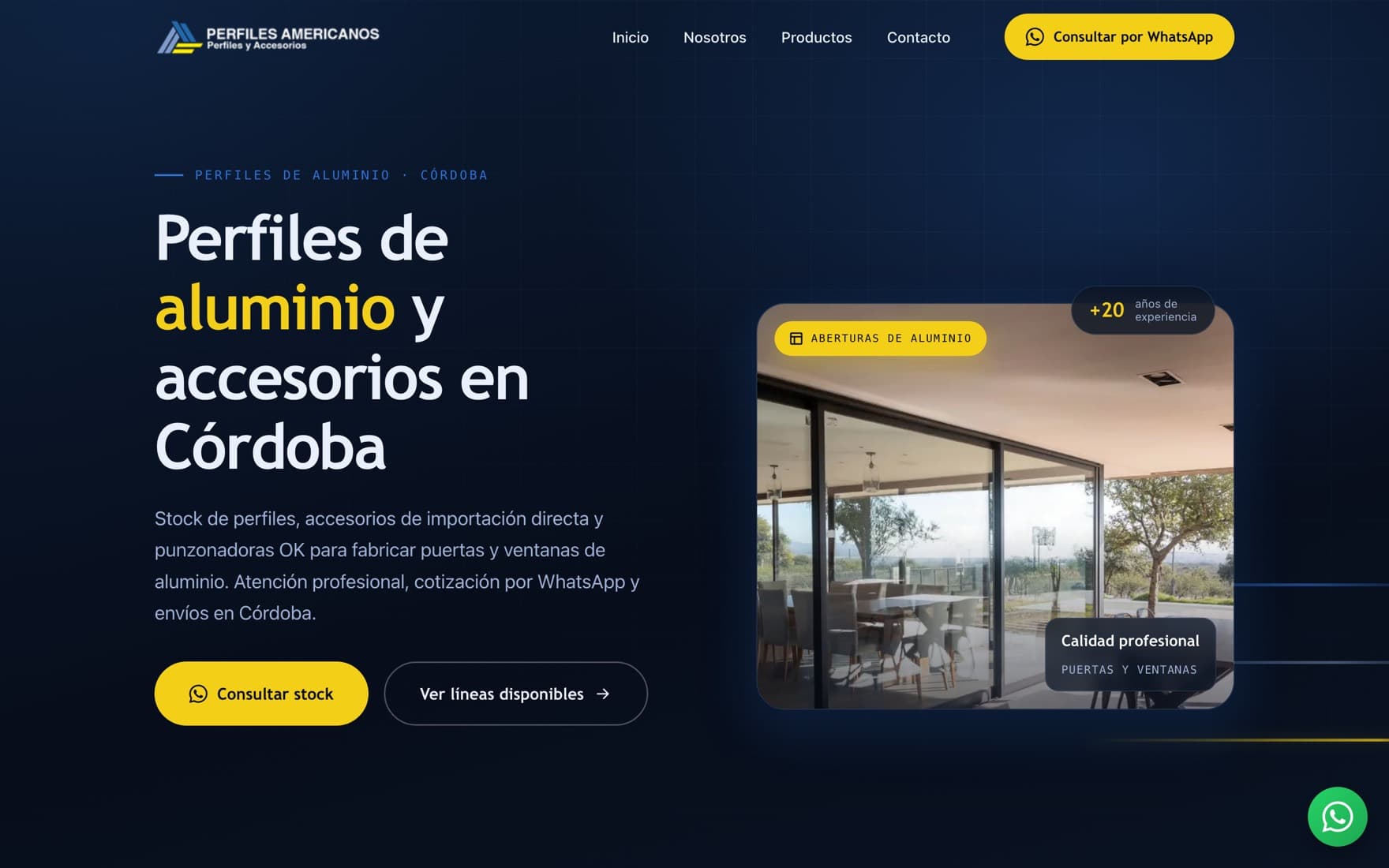 Portada del sitio web de Perfiles Americanos