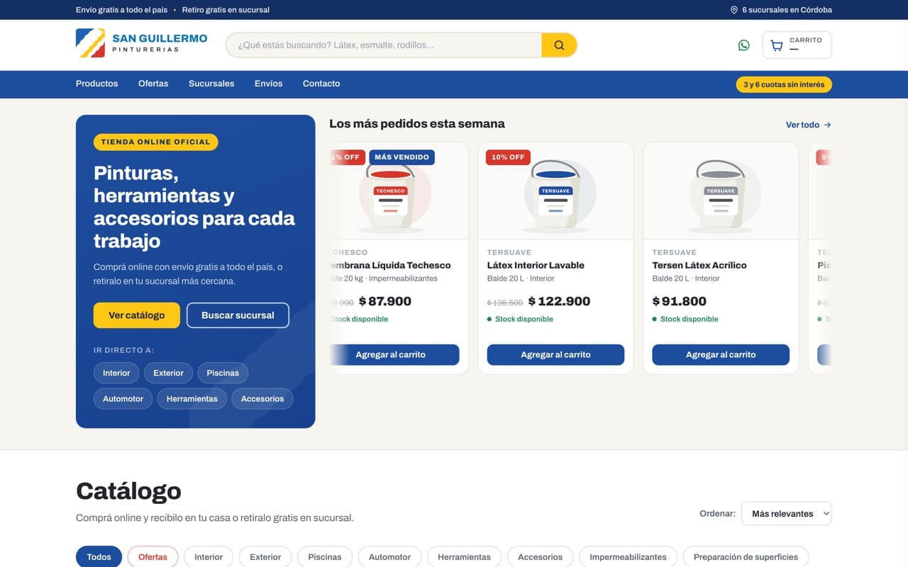 Demo de tienda online para una pinturería